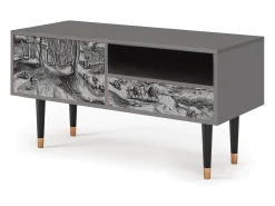 New Mueble de TV - 115х59х48 cm - T3 - Rusticorum, Cinza Cinzento