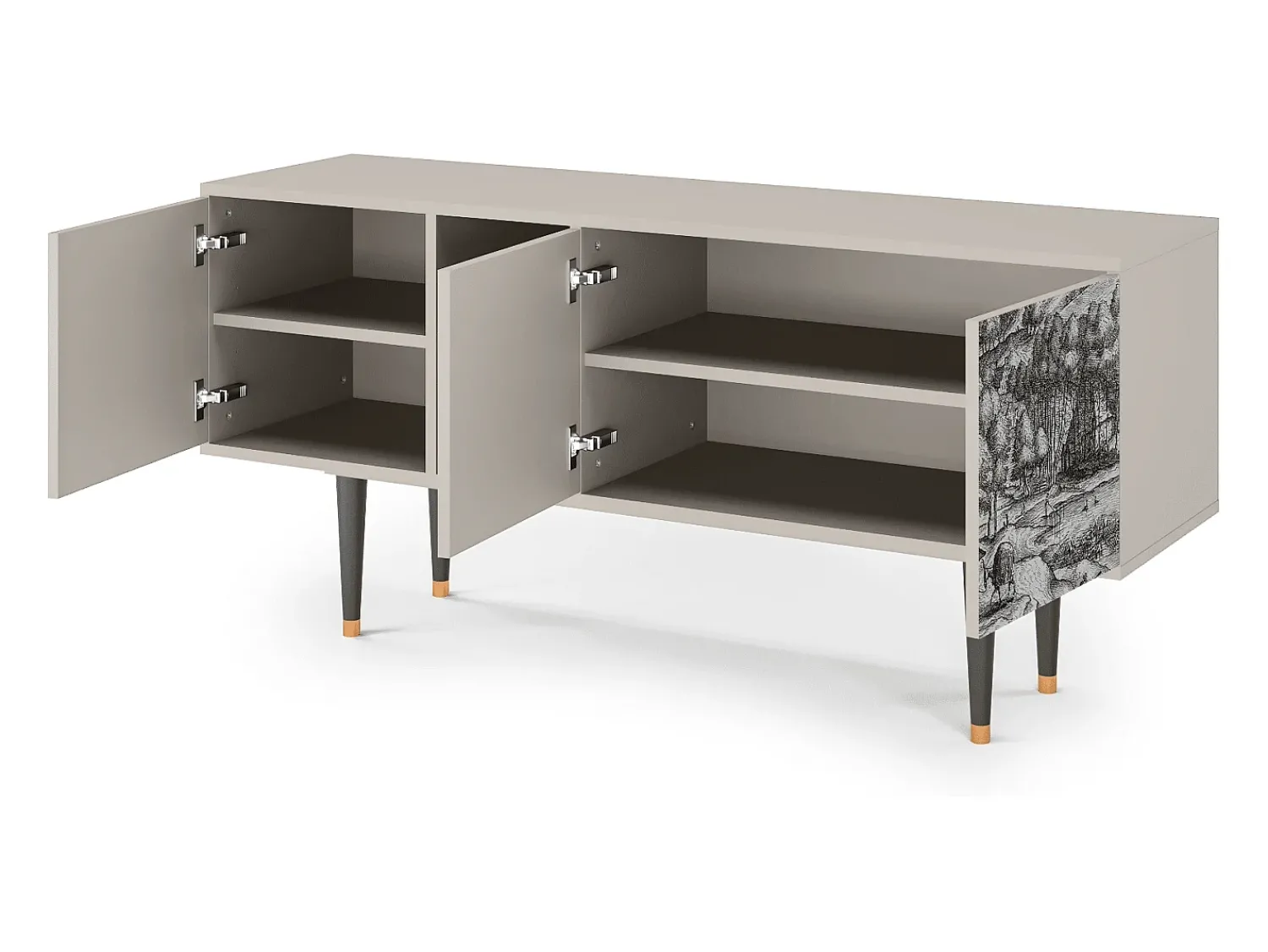 Móvel De Tv| Mueble de TV - 150х69х41 cm - T5 - Rusticorum, Areia Bege