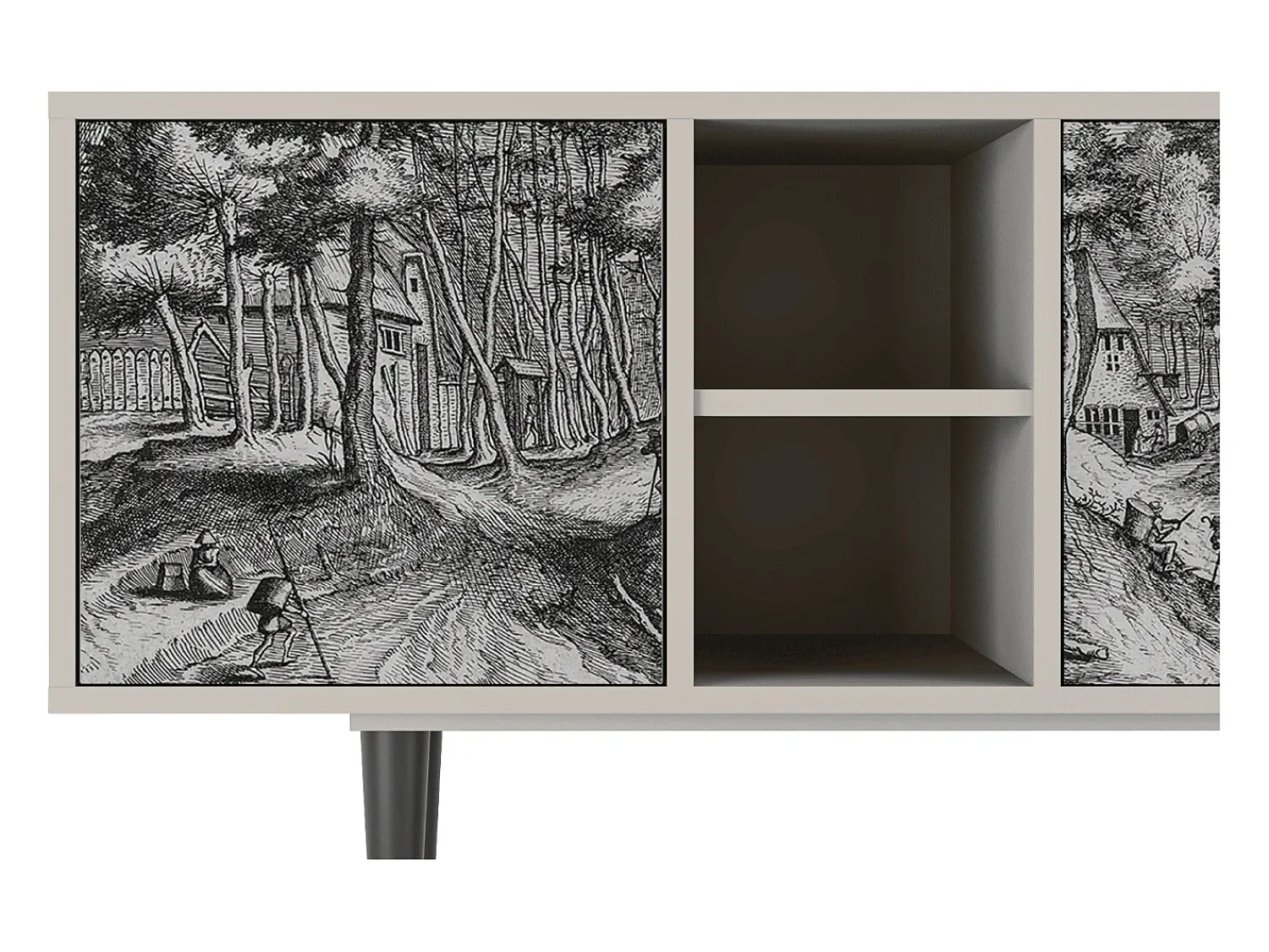 Móvel De Tv| Mueble de TV - 150х69х41 cm - T5 - Rusticorum, Areia Bege