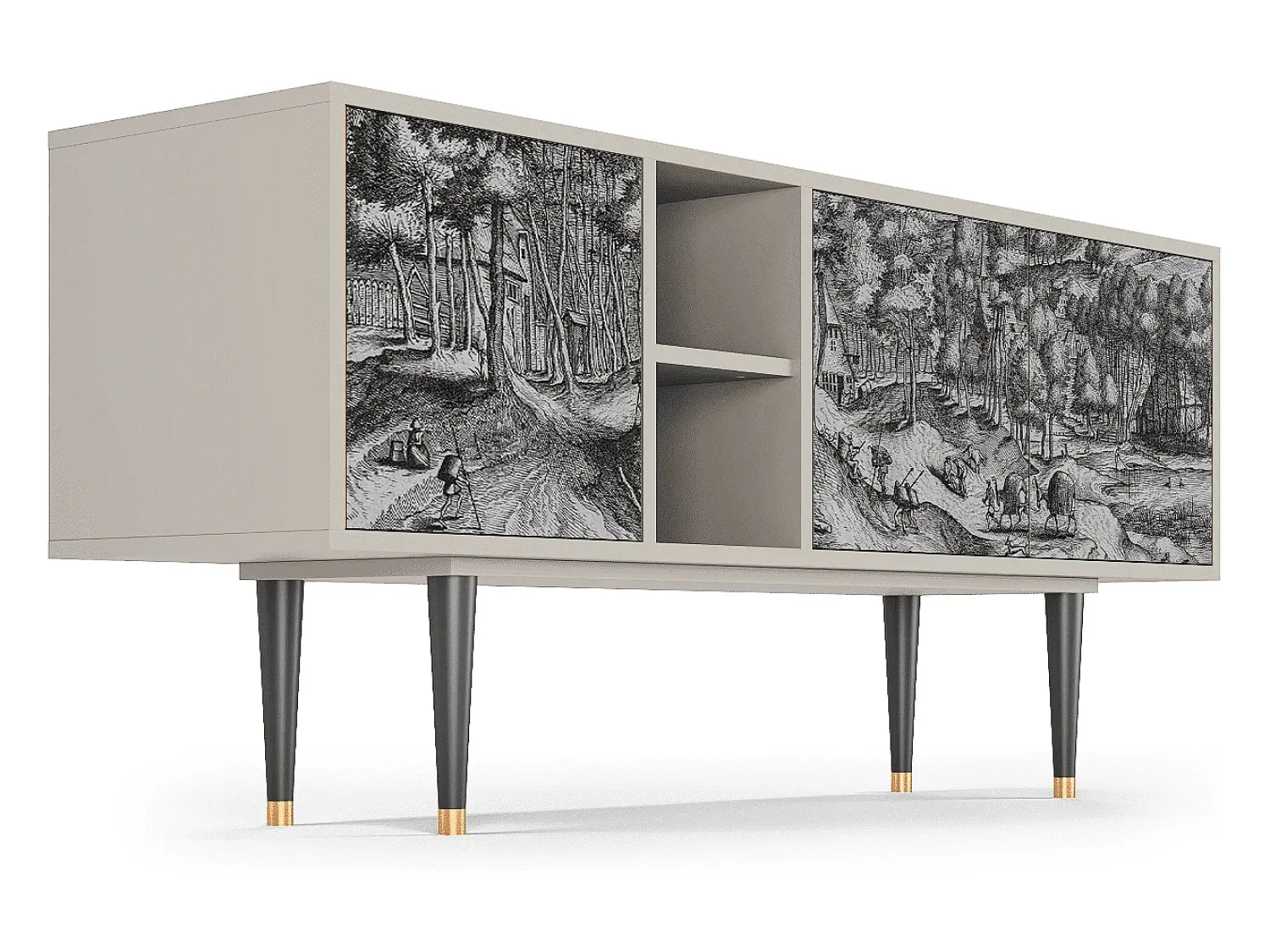 Móvel De Tv| Mueble de TV - 150х69х41 cm - T5 - Rusticorum, Areia Bege