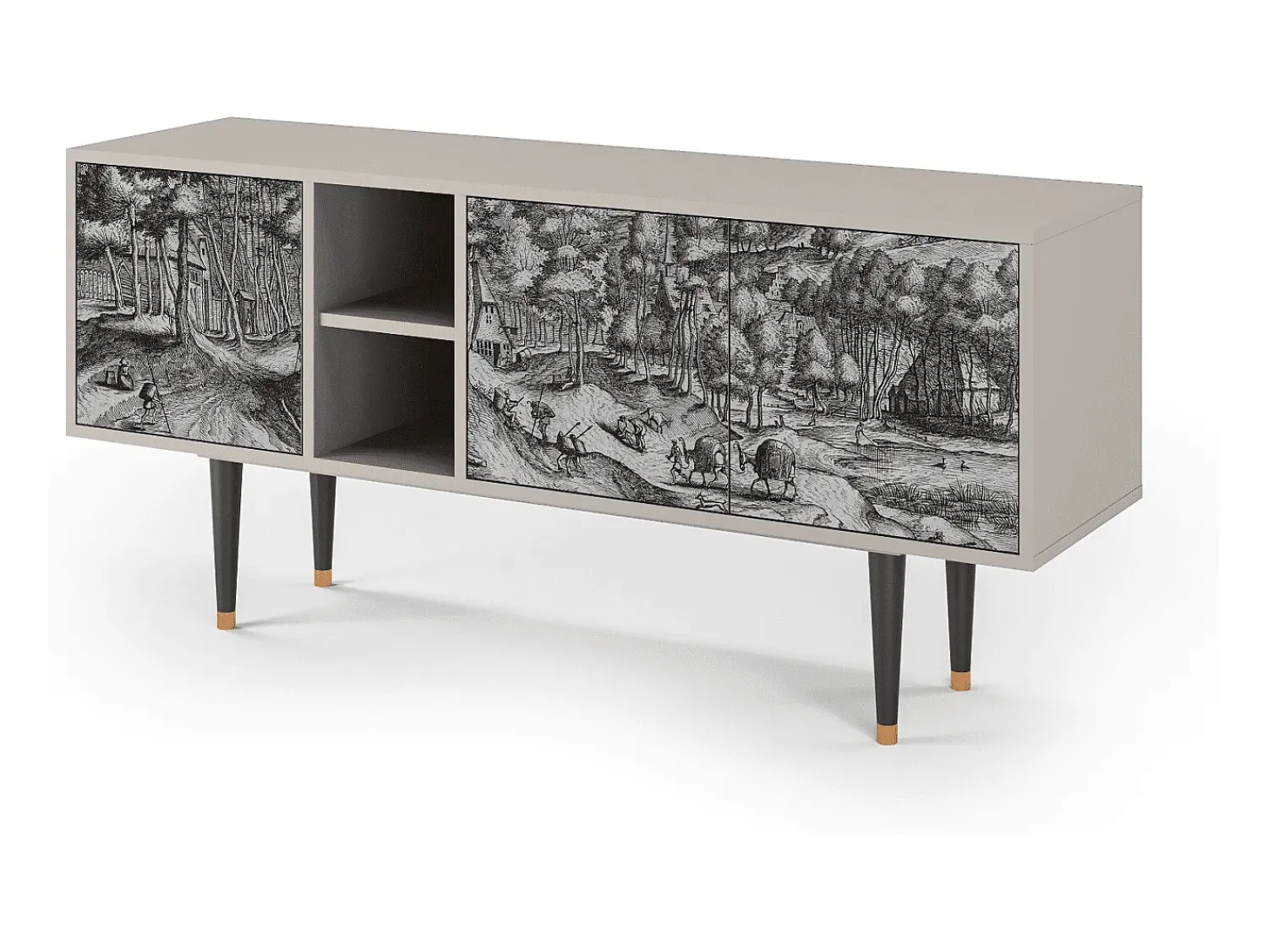 Móvel De Tv| Mueble de TV - 150х69х41 cm - T5 - Rusticorum, Areia Bege