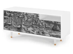 Mueble de TV - 125х56х41 cm - T7 - Rusticorum, Branco^ Móvel De Tv
