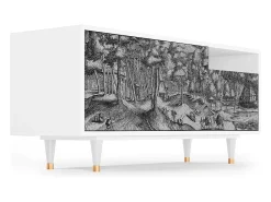 Mueble de TV - 125х56х41 cm - T7 - Rusticorum, Branco^ Móvel De Tv