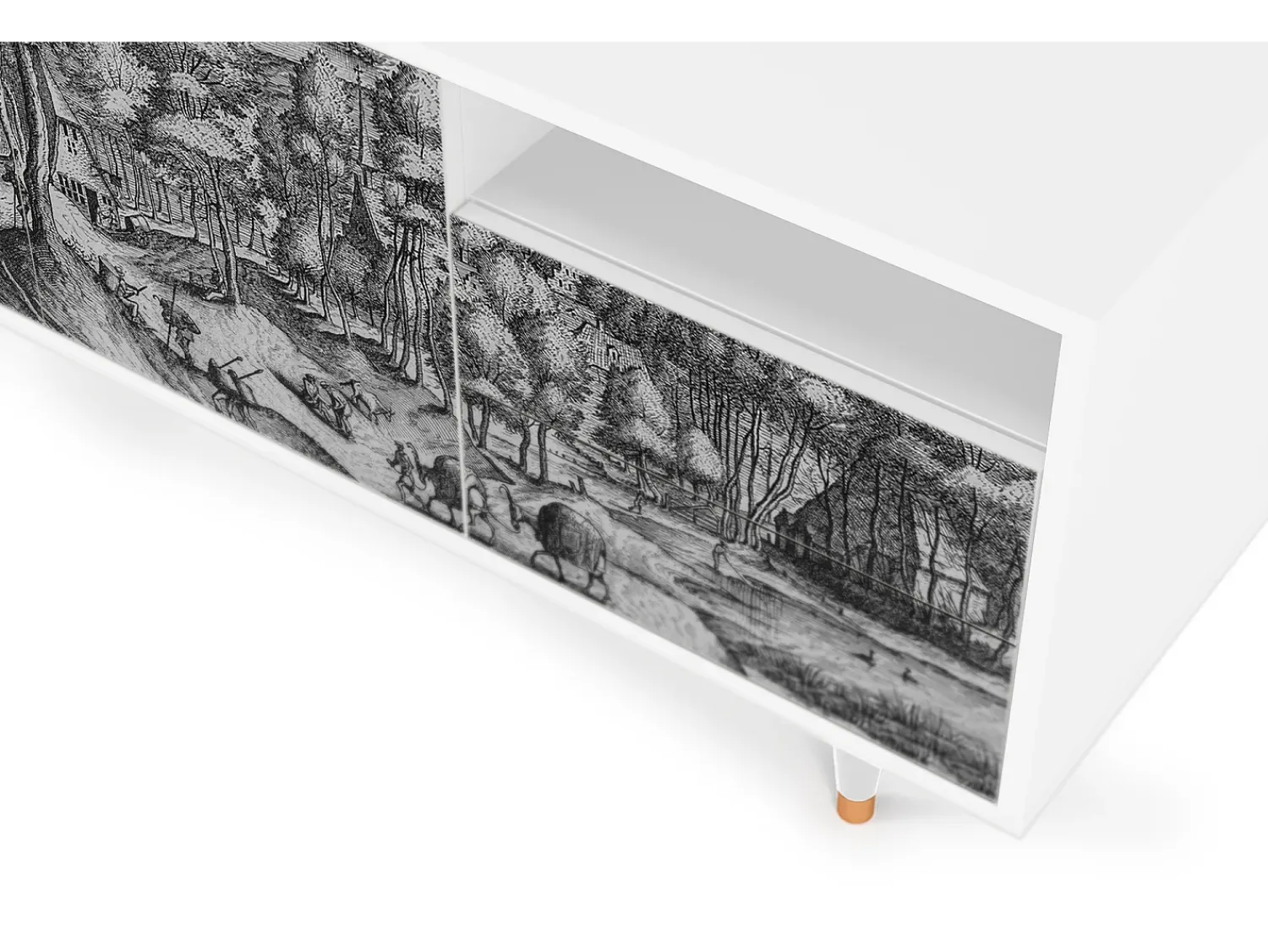 Mueble de TV - 125х56х41 cm - T7 - Rusticorum, Branco^ Móvel De Tv