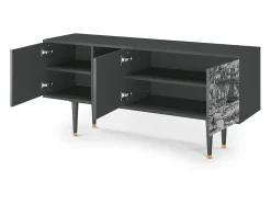 Móvel De Tv| Mueble de TV - 150х69х41 cm - T5 - Rusticorum, Antracite Cinza antracite