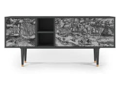 Móvel De Tv| Mueble de TV - 150х69х41 cm - T5 - Rusticorum, Antracite Cinza antracite