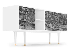 Mueble de TV - 150х69х41 cm - T5 - Rusticorum, Branco Bege