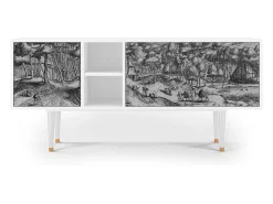 Mueble de TV - 150х69х41 cm - T5 - Rusticorum, Branco Bege