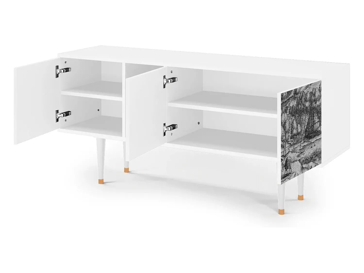 Mueble de TV - 150х69х41 cm - T5 - Rusticorum, Branco Bege
