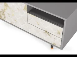 Móvel De Tv* Mueble de TV - 125х56х41 cm - T7 - Sahara desert, Cinza Cinzento