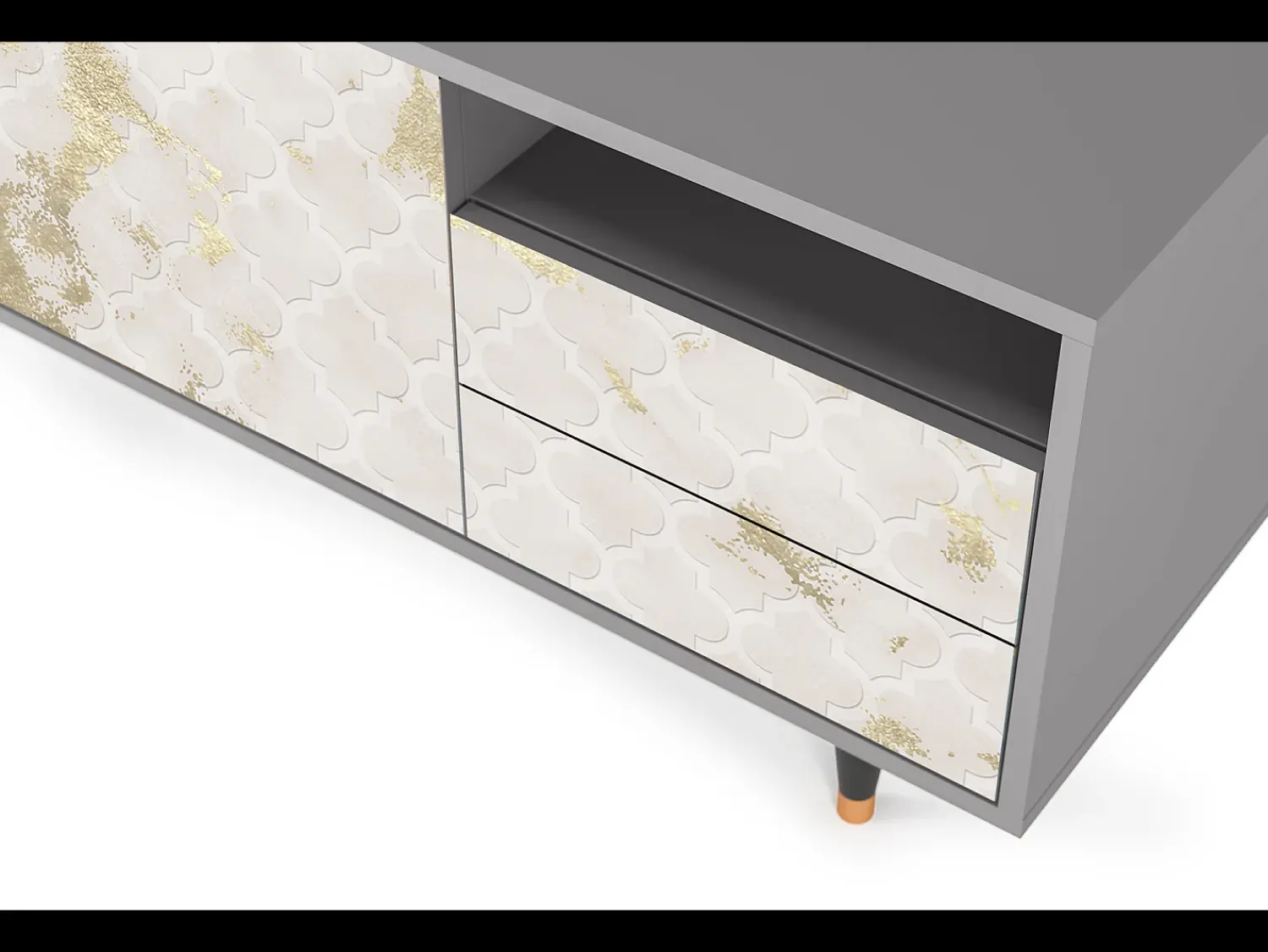 Móvel De Tv* Mueble de TV - 125х56х41 cm - T7 - Sahara desert, Cinza Cinzento