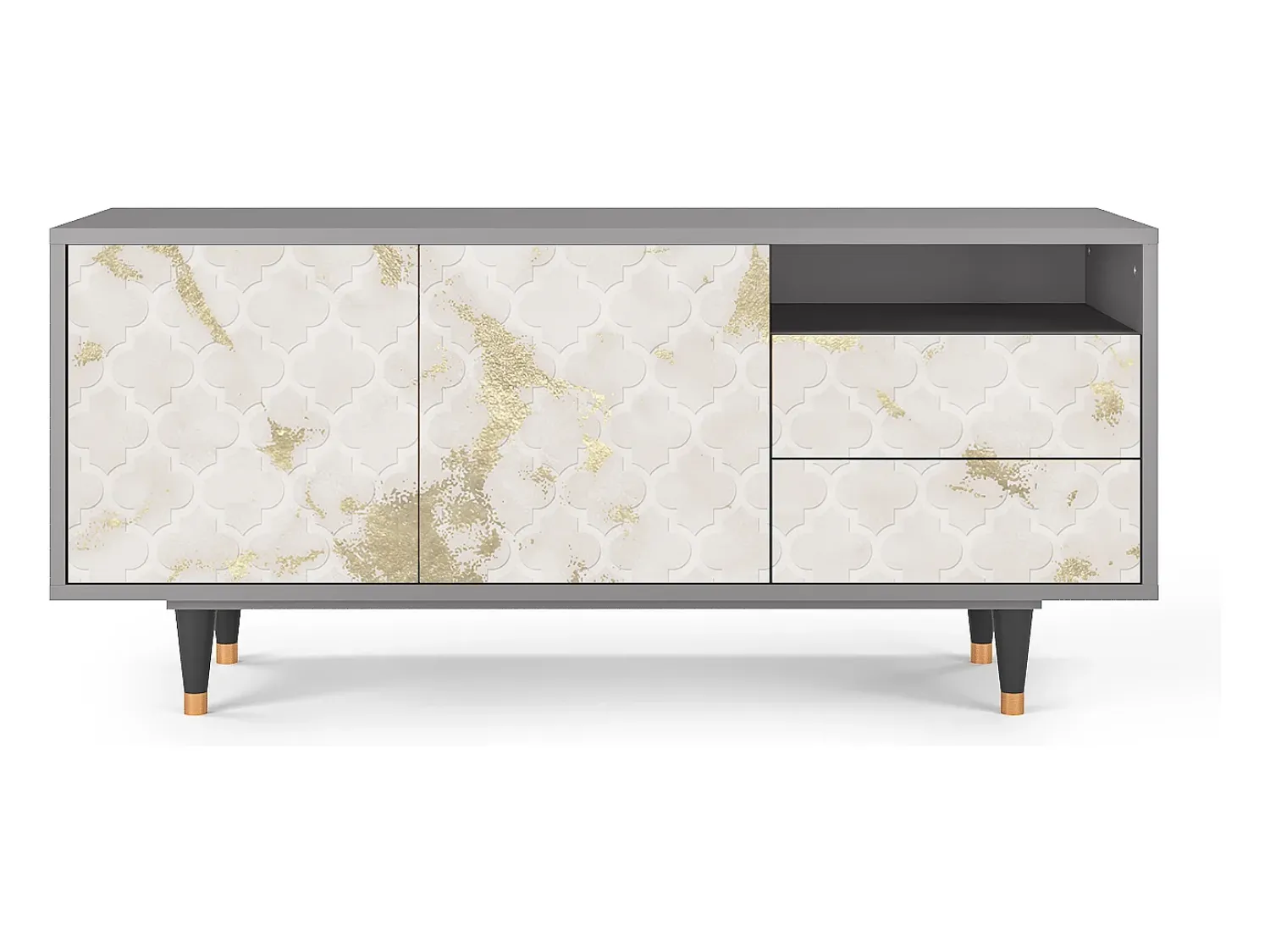 Móvel De Tv* Mueble de TV - 125х56х41 cm - T7 - Sahara desert, Cinza Cinzento