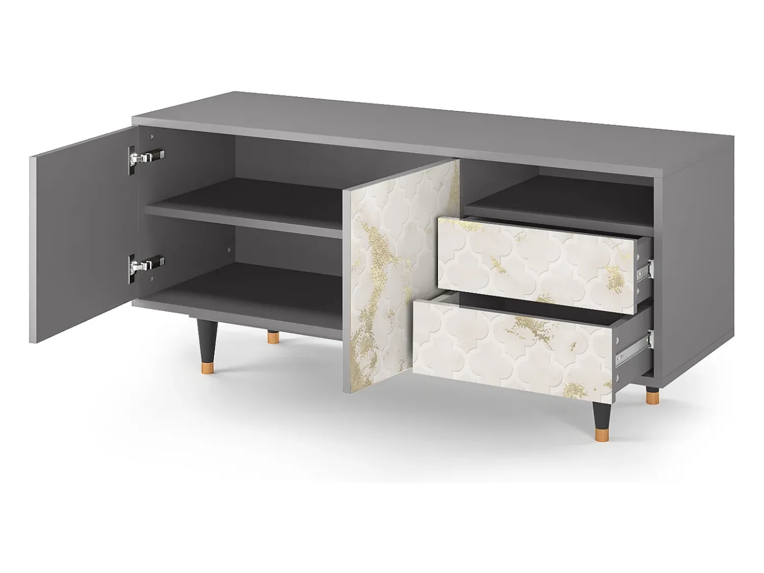 Móvel De Tv* Mueble de TV - 125х56х41 cm - T7 - Sahara desert, Cinza Cinzento
