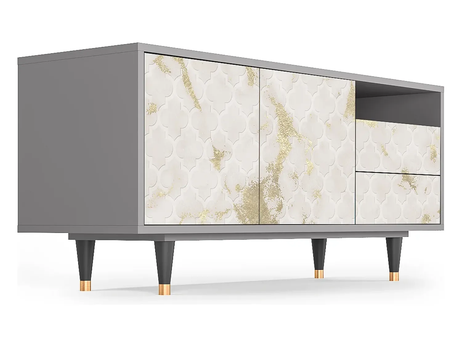 Móvel De Tv* Mueble de TV - 125х56х41 cm - T7 - Sahara desert, Cinza Cinzento