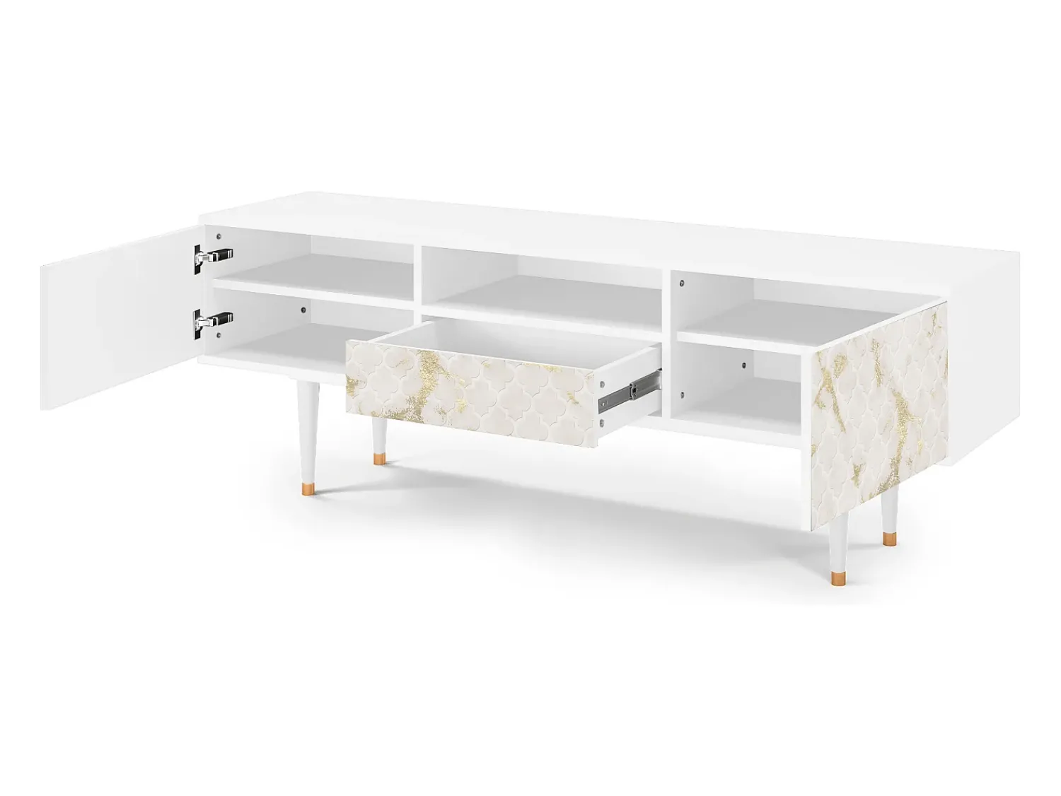 Móvel De Tv* Mueble de TV - 170х59х41 cm - T6 - Sahara desert, Branco Bege