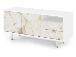 Móvel De Tv* Mueble de TV - 125х56х41 cm - T7 - Sahara desert, Branco Bege
