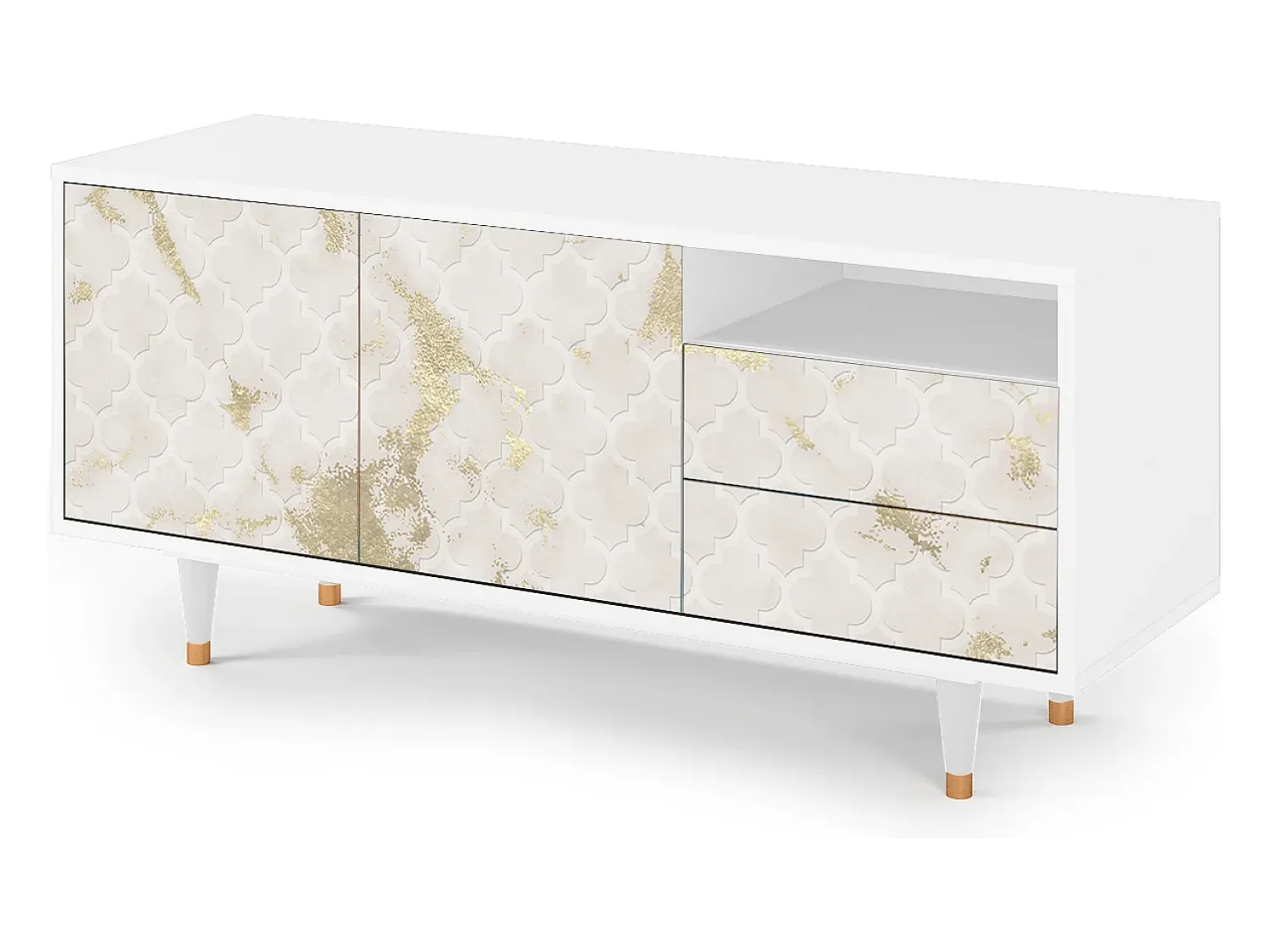Móvel De Tv* Mueble de TV - 125х56х41 cm - T7 - Sahara desert, Branco Bege