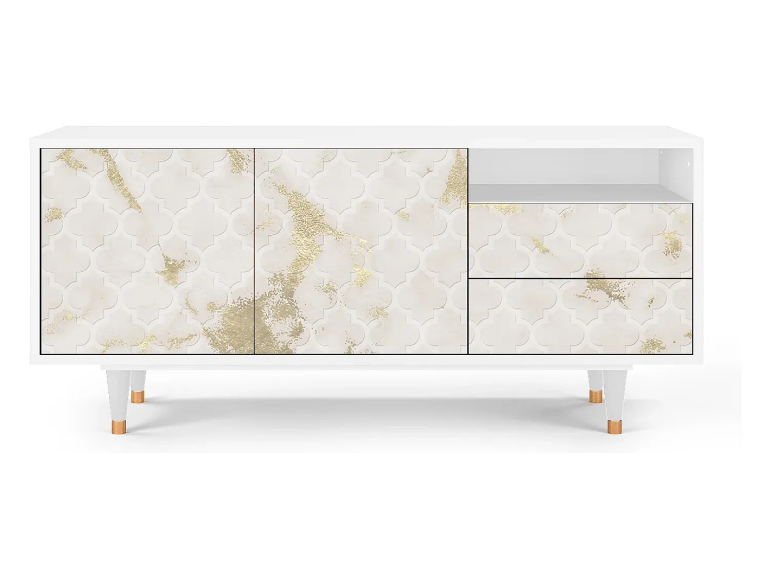 Móvel De Tv* Mueble de TV - 125х56х41 cm - T7 - Sahara desert, Branco Bege