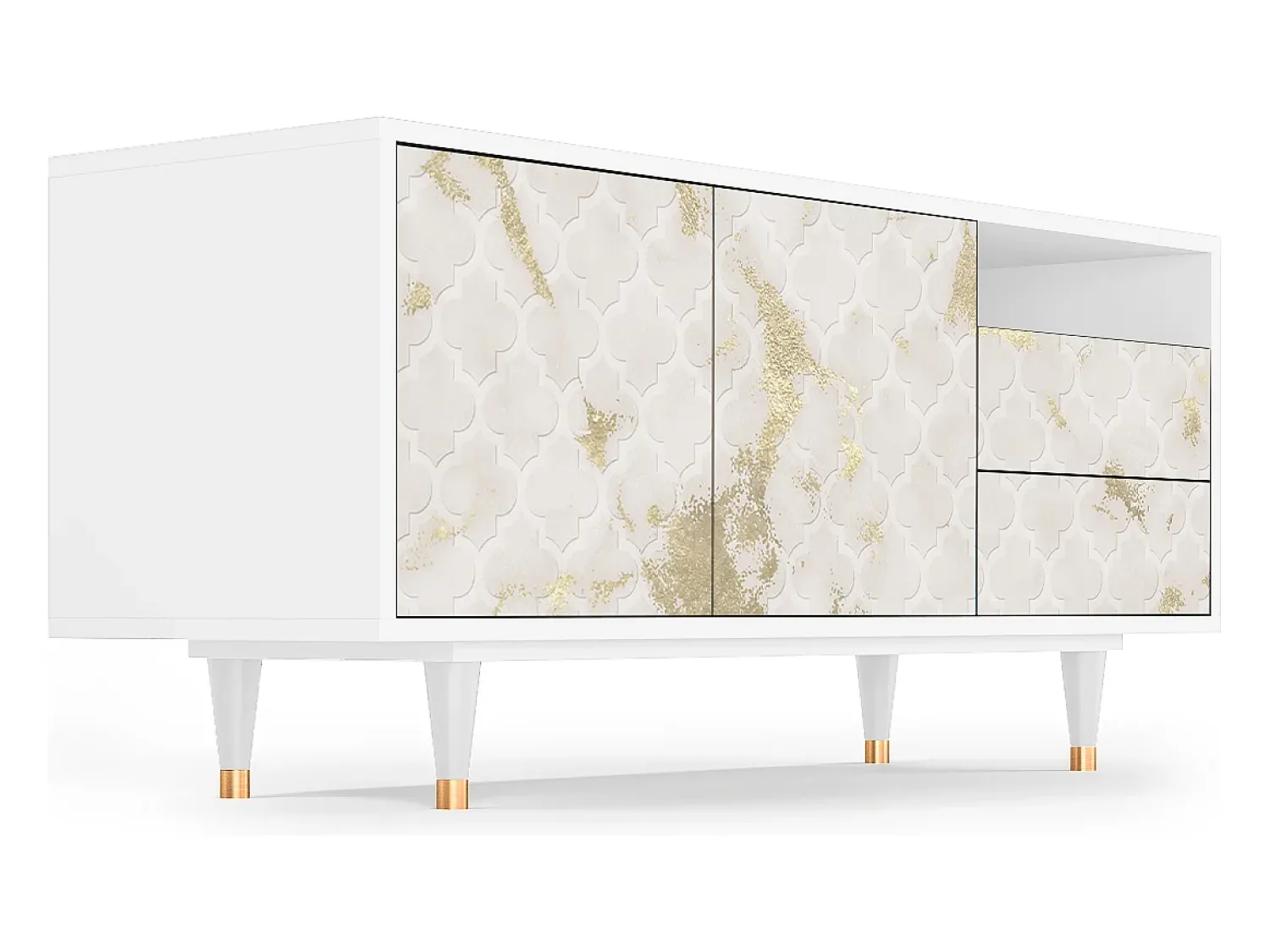 Móvel De Tv* Mueble de TV - 125х56х41 cm - T7 - Sahara desert, Branco Bege