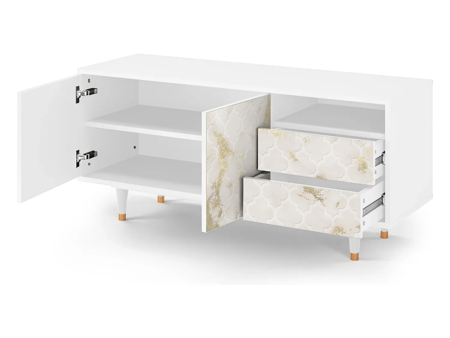 Móvel De Tv* Mueble de TV - 125х56х41 cm - T7 - Sahara desert, Branco Bege