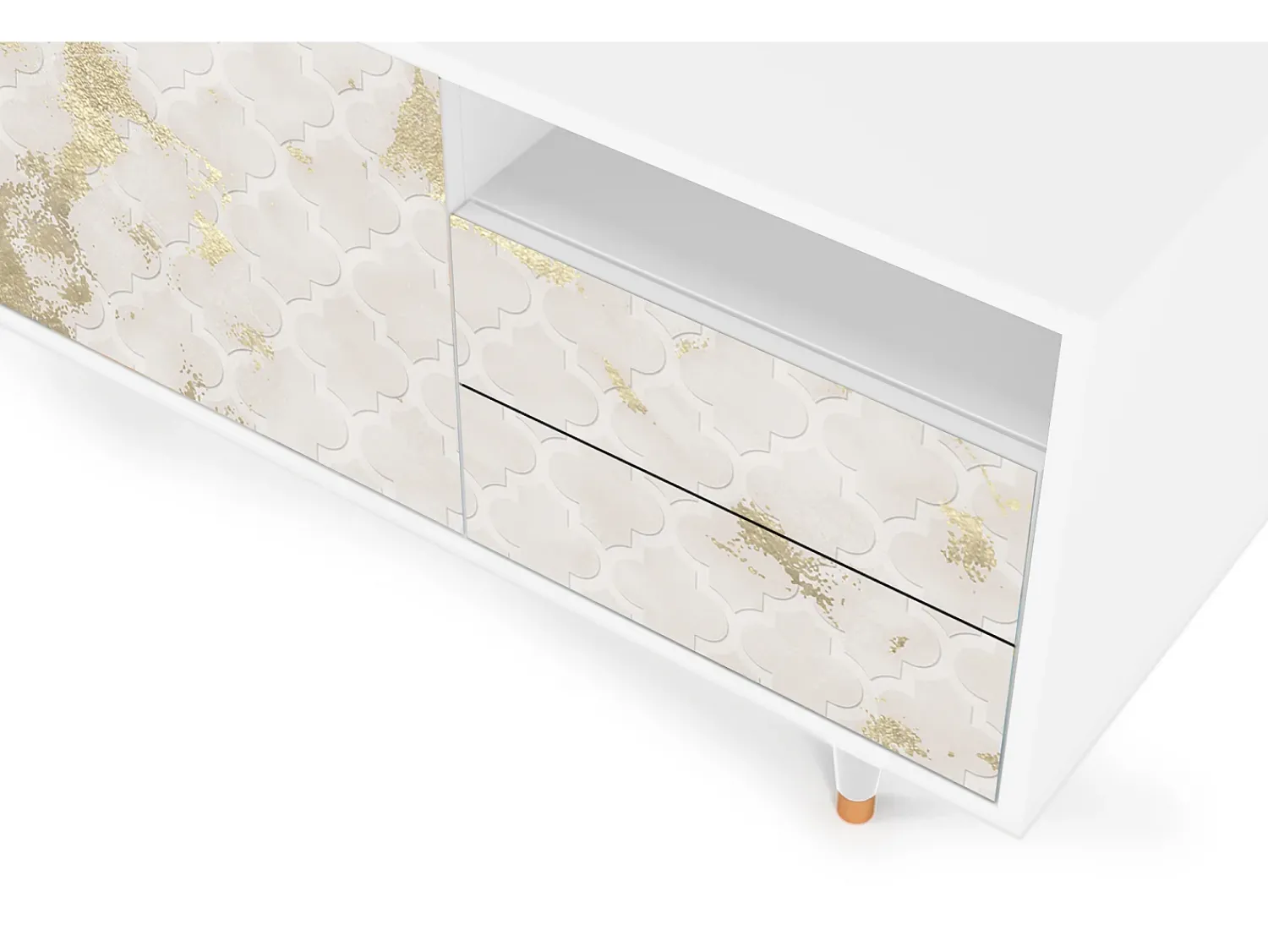 Móvel De Tv* Mueble de TV - 125х56х41 cm - T7 - Sahara desert, Branco Bege