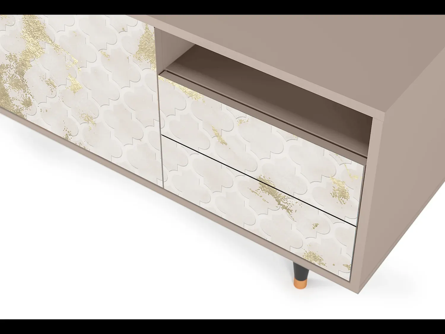 Mueble de TV - 125х56х41 cm - T7 - Sahara desert, Latte Bege