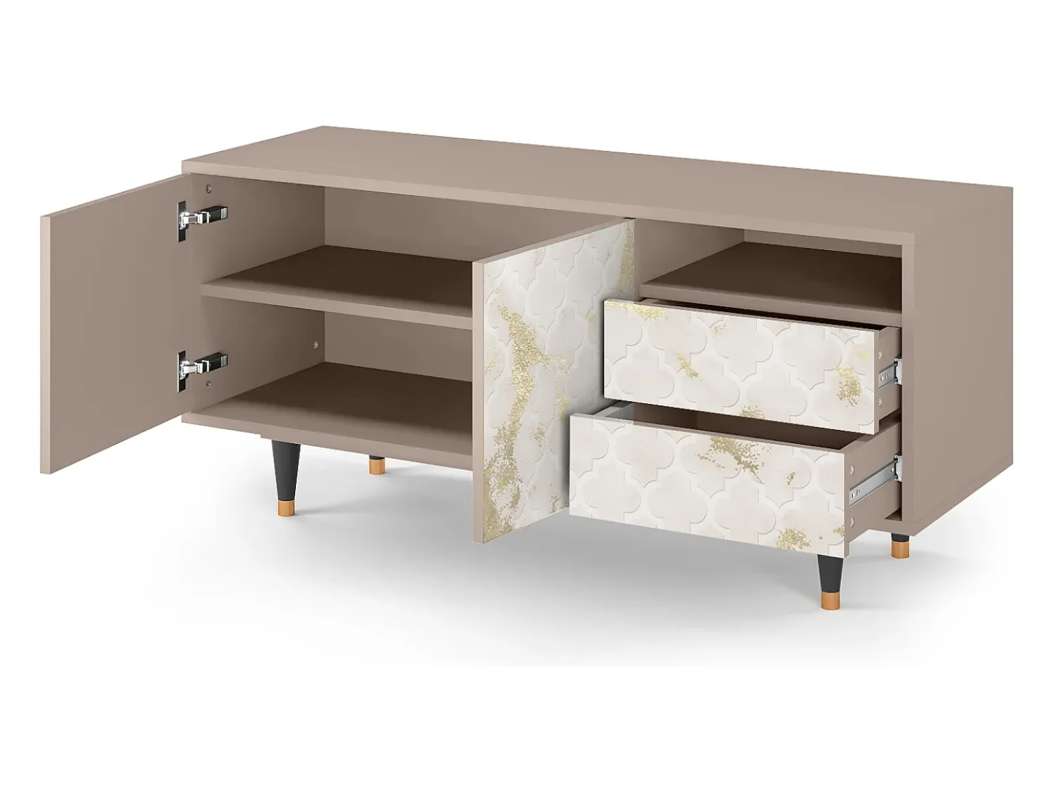 Mueble de TV - 125х56х41 cm - T7 - Sahara desert, Latte Bege
