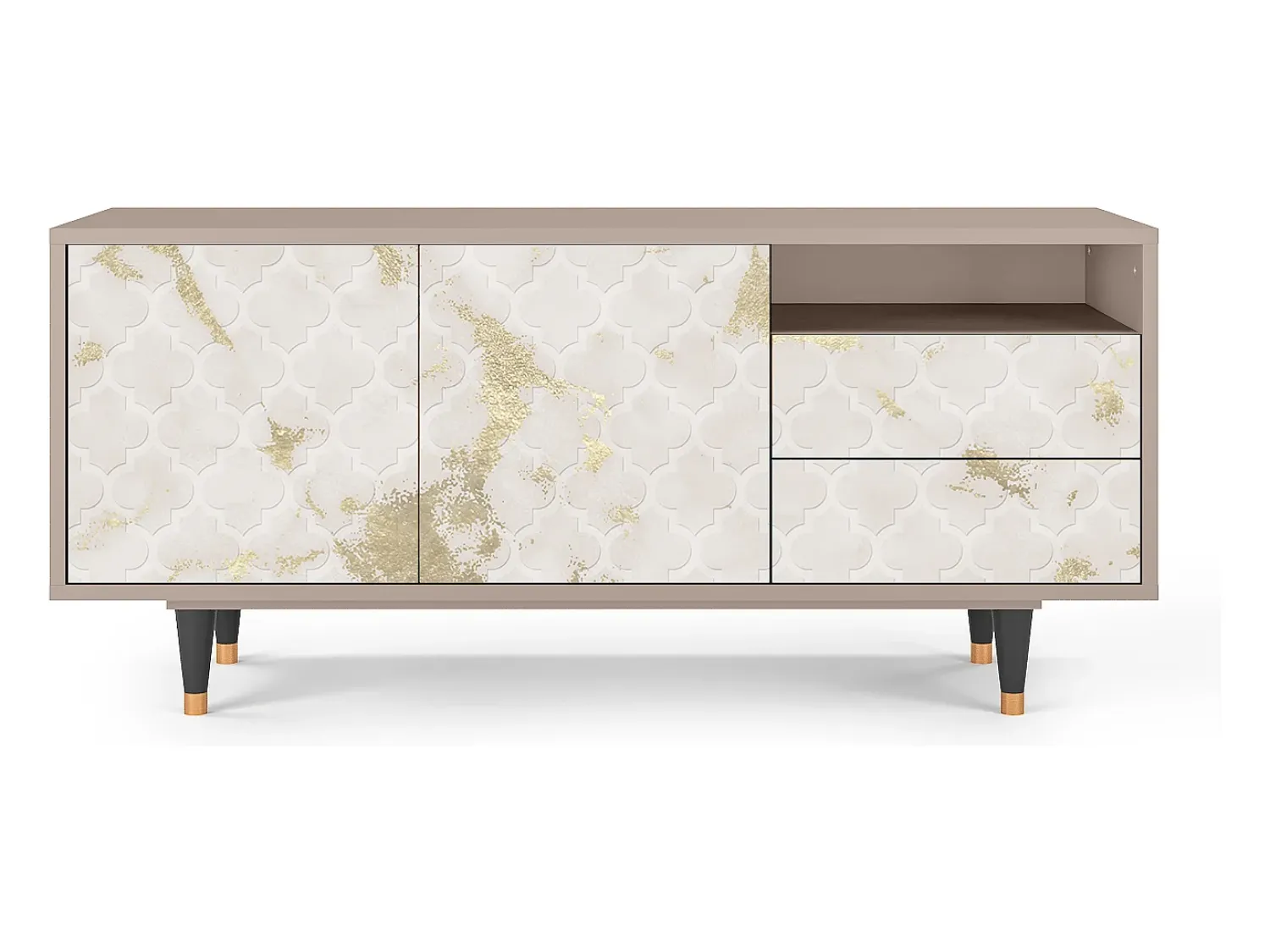 Mueble de TV - 125х56х41 cm - T7 - Sahara desert, Latte Bege