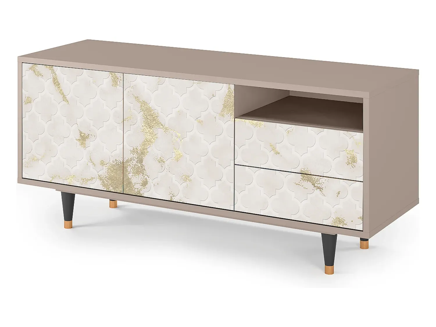 Mueble de TV - 125х56х41 cm - T7 - Sahara desert, Latte Bege