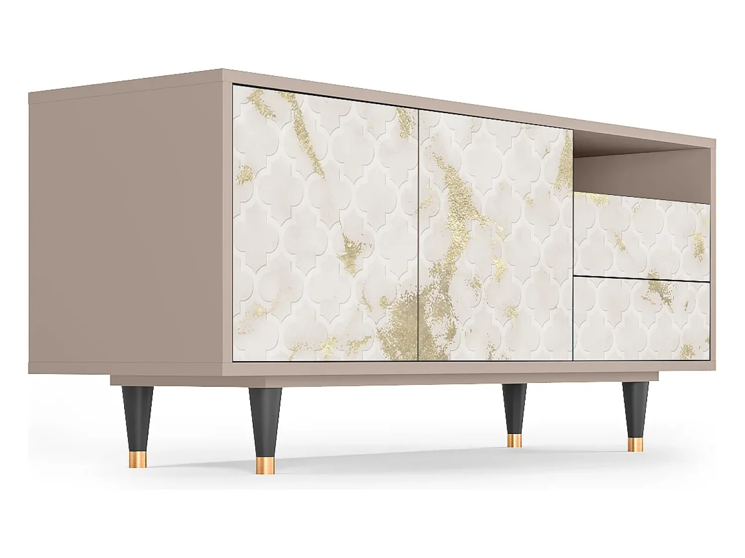 Mueble de TV - 125х56х41 cm - T7 - Sahara desert, Latte Bege