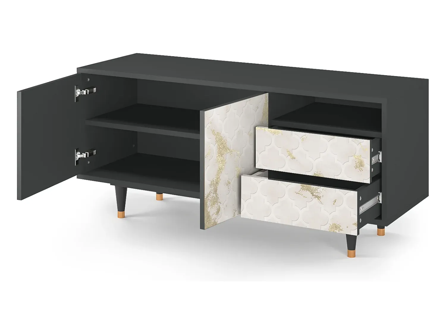 Online Mueble de TV - 125х56х41 cm - T7 - Sahara desert, Antracite Cinza antracite