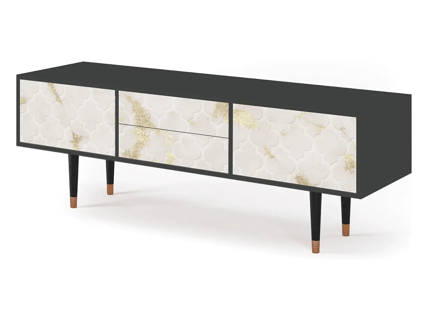 Mueble de TV - 170х59х48 cm - T4 - Sahara desert, Antracite Cinza antracite