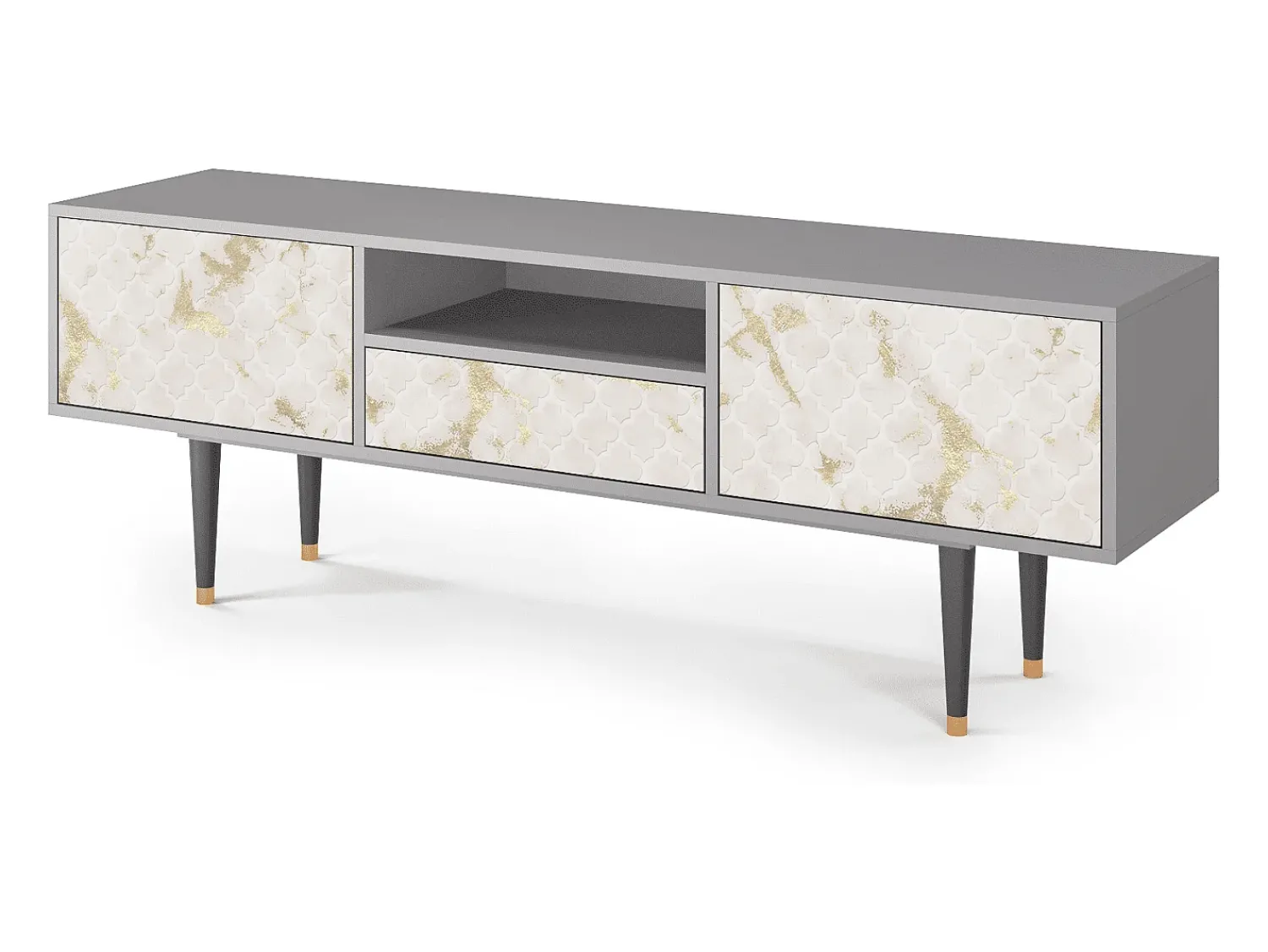 Móvel De Tv* Mueble de TV - 170х59х41 cm - T6 - Sahara desert, Cinza Cinzento