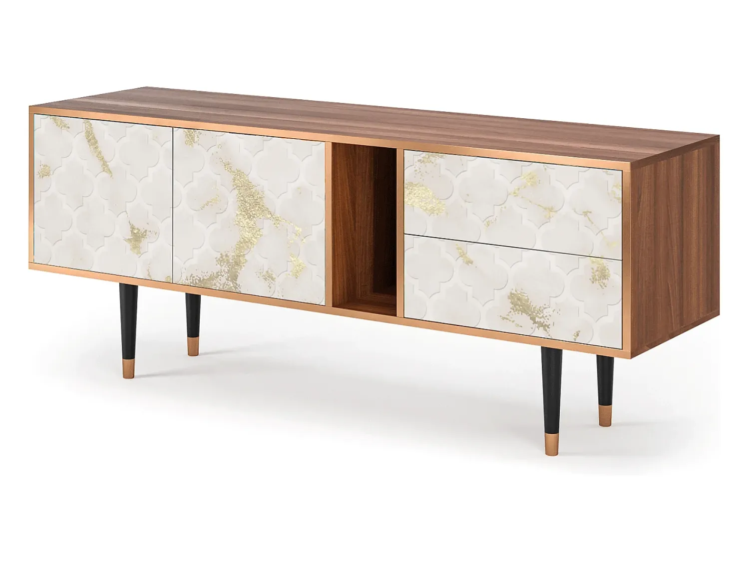 Móvel De Tv| Mueble de TV - 170х69х48 cm - T1 - Sahara desert, Nogueira Castanho