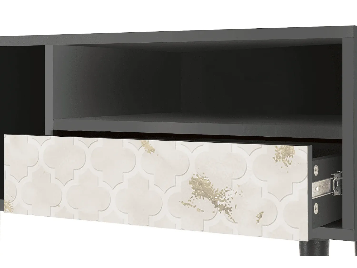 Móvel De Tv* Mueble de TV - 115х59х48 cm - T3 - Sahara desert, Antracite Cinza antracite