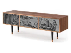 Móvel De Tv| Mueble de TV - 170х59х48 cm - T4 - Saint Martin, Nogueira Castanho