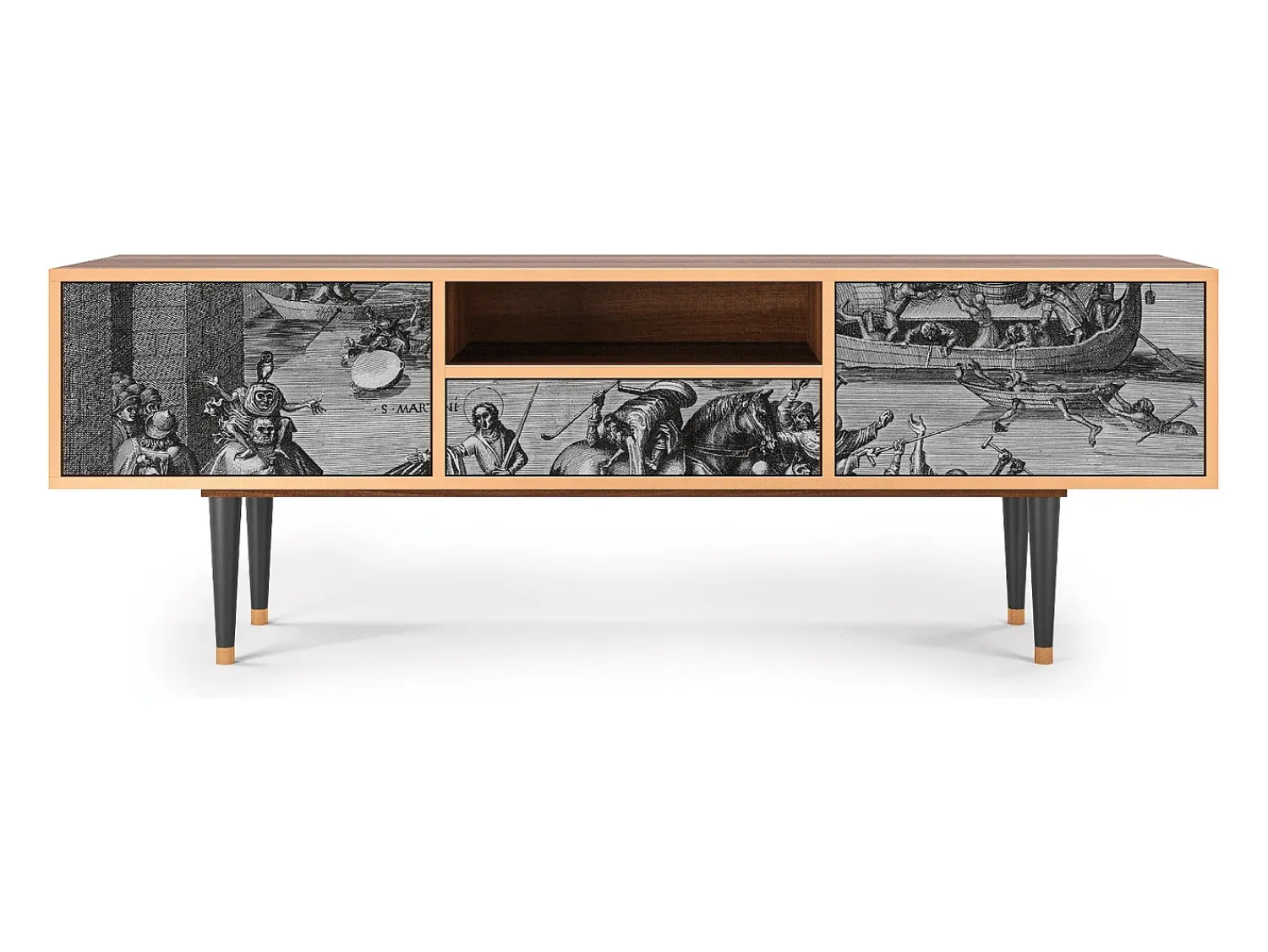 Móvel De Tv* Mueble de TV - 170х59х41 cm - T6 - Saint Martin, Nogueira Castanho