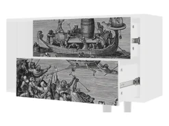 Móvel De Tv* Mueble de TV - 170х69х48 cm - T1 - Saint Martin, Branco Bege