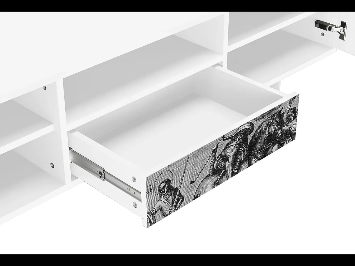 Móvel De Tv| Mueble de TV - 170х59х41 cm - T6 - Saint Martin, Branco Bege