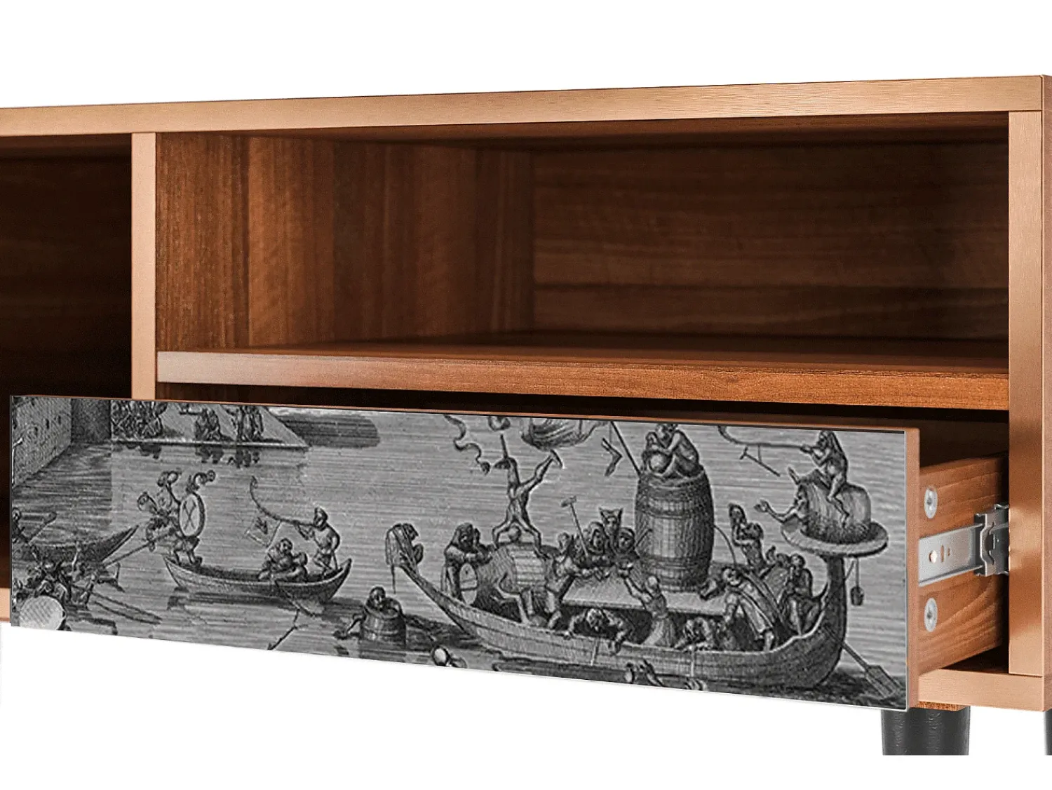 Móvel De Tv* Mueble de TV - 115х59х48 cm - T3 - Saint Martin, Nogueira Castanho
