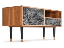 Móvel De Tv* Mueble de TV - 115х59х48 cm - T3 - Saint Martin, Nogueira Castanho