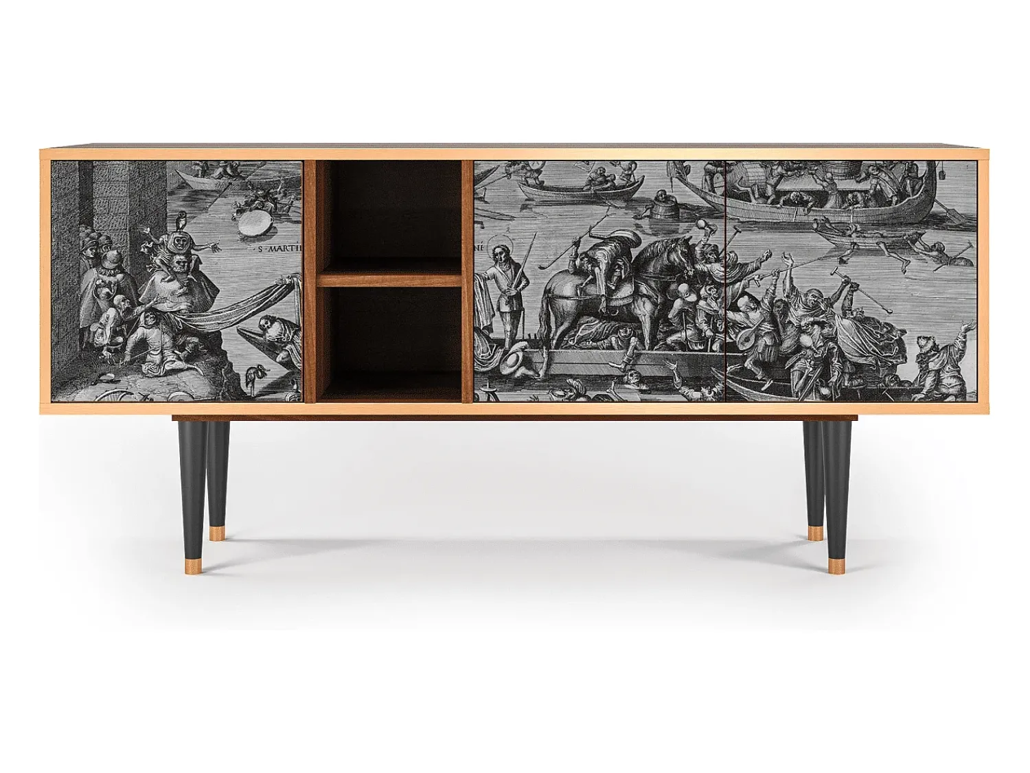 Móvel De Tv| Mueble de TV - 150х69х41 cm - T5 - Saint Martin, Nogueira Castanho