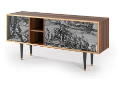 Móvel De Tv| Mueble de TV - 150х69х41 cm - T5 - Saint Martin, Nogueira Castanho