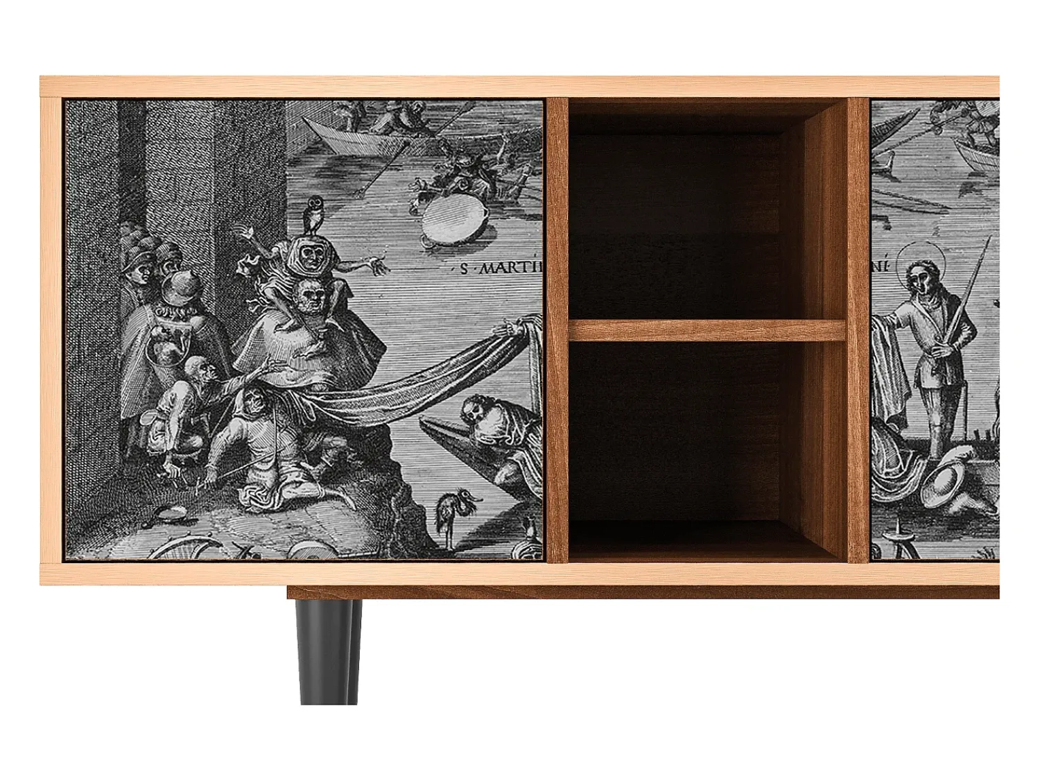 Móvel De Tv| Mueble de TV - 150х69х41 cm - T5 - Saint Martin, Nogueira Castanho