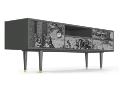 Móvel De Tv* Mueble de TV - 170х59х41 cm - T6 - Saint Martin, Antracite Cinza antracite