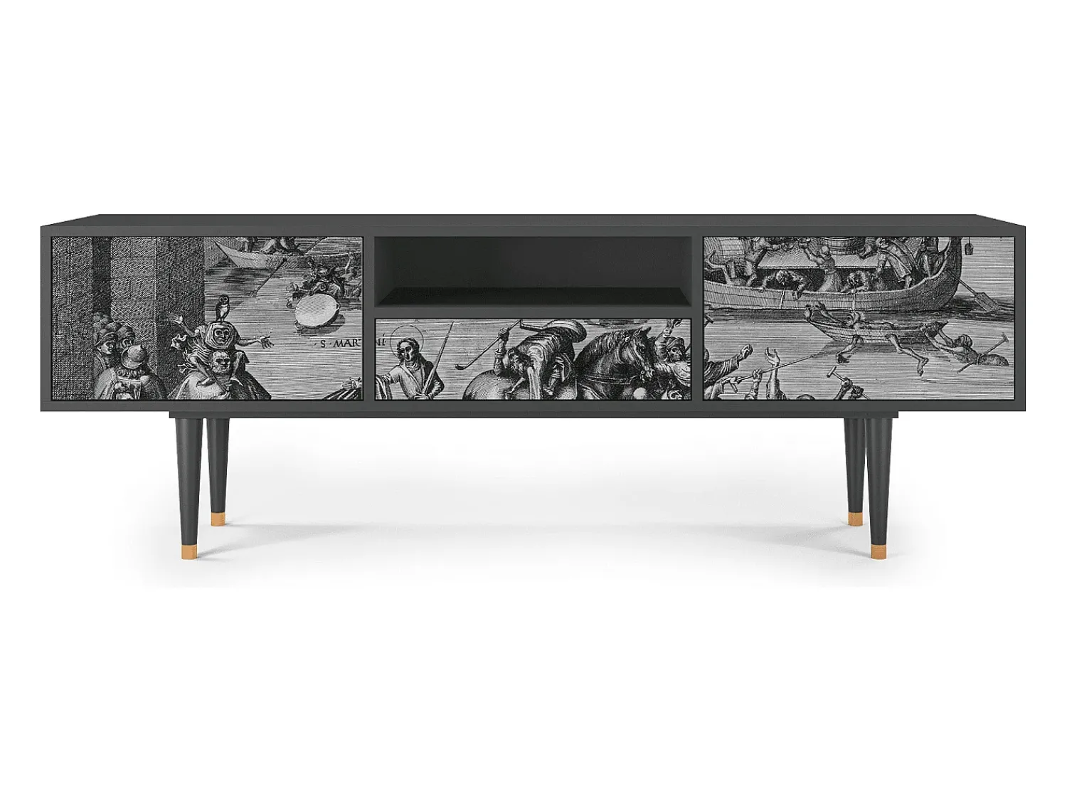 Móvel De Tv* Mueble de TV - 170х59х41 cm - T6 - Saint Martin, Antracite Cinza antracite