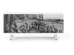 Móvel De Tv* Mueble de TV - 125х56х41 cm - T7 - Saint Martin, Branco Bege