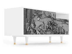 Móvel De Tv* Mueble de TV - 125х56х41 cm - T7 - Saint Martin, Branco Bege