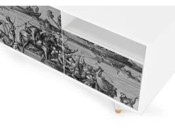 Móvel De Tv* Mueble de TV - 125х56х41 cm - T7 - Saint Martin, Branco Bege
