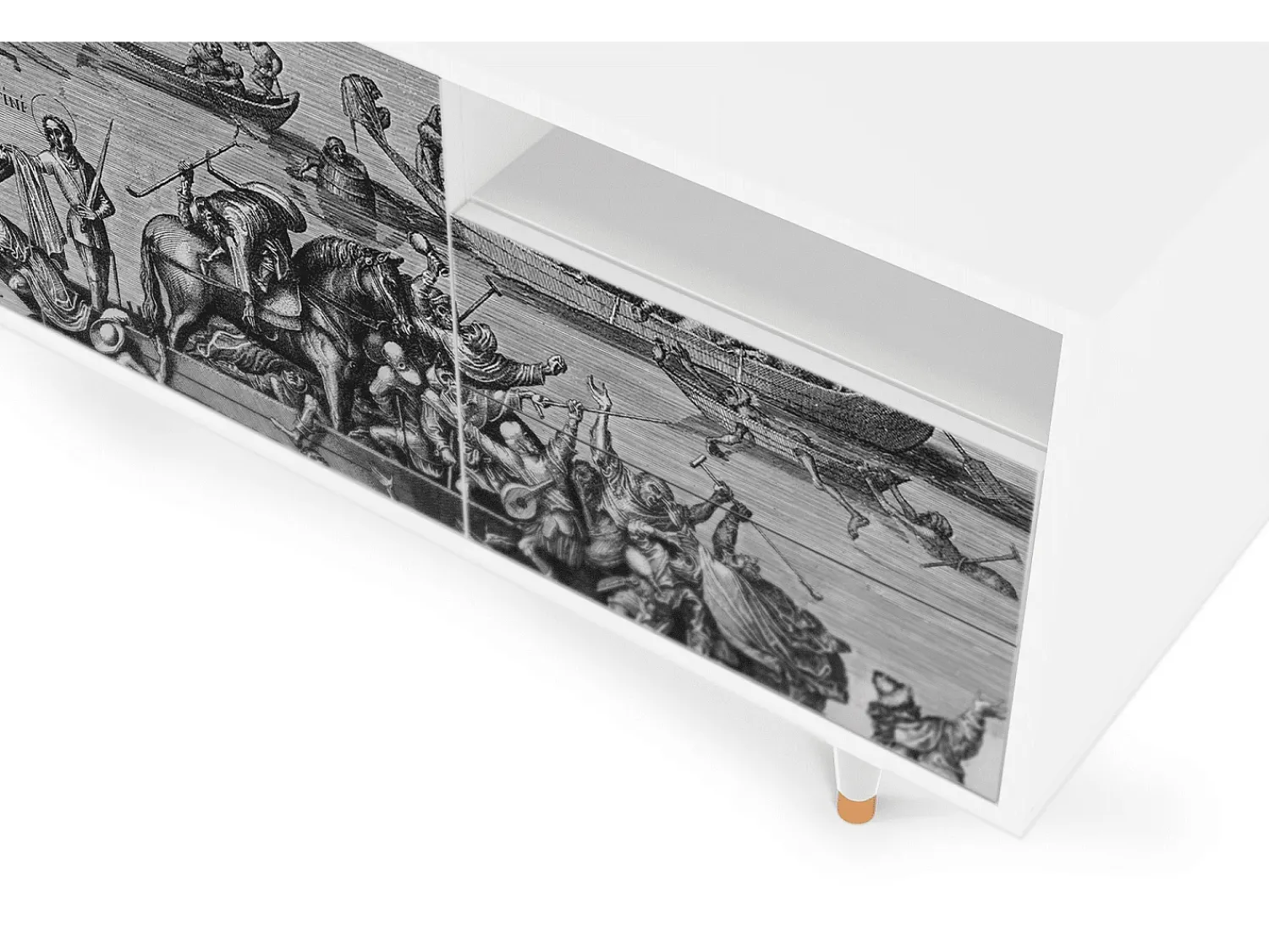 Móvel De Tv* Mueble de TV - 125х56х41 cm - T7 - Saint Martin, Branco Bege